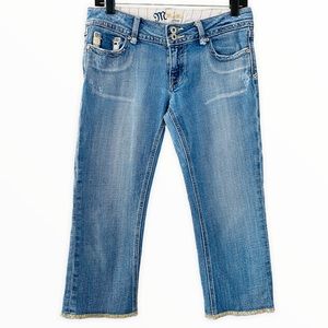 Miss Me Light‎ Wash Cropped Denim Capri Jeans Size 28